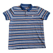 Chaps Mens Medium Polo Shirts Casual Dress Stripes Preppy Y2K Colorful Short