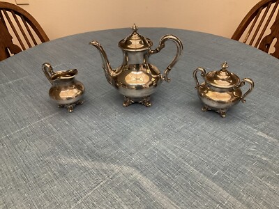Reed & Barton Vintage Regent 5600 Silver Plate Coffee Tea set 3