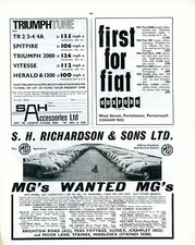 SAH Triumph Tune KL accessories Mini Marcos Fiamm air Horns advert MGA SVR 77?