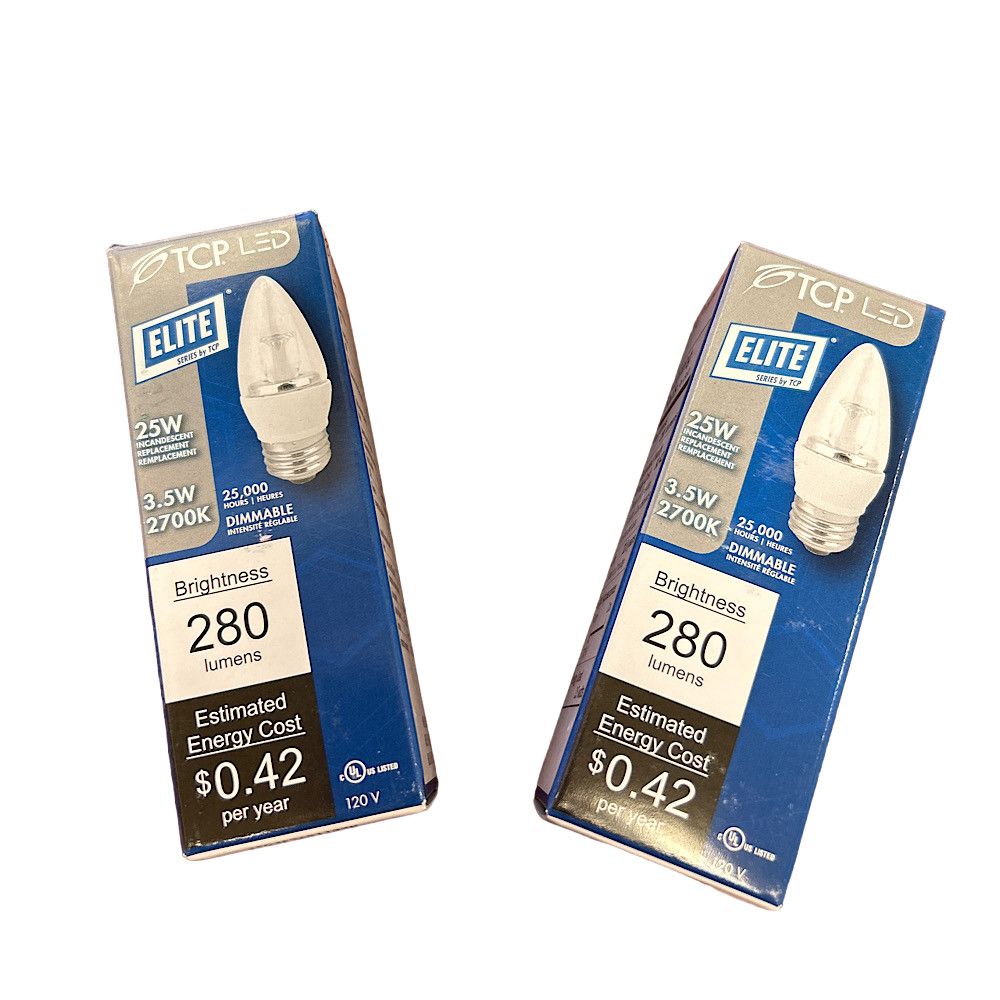 TCP LED4E26B1127K 4W 120V 2700K 280L B11 E26 Dimmable LED Lamp (Pack of 2)