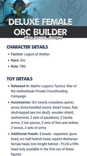 Mythic Legions Tactics War of the Aetherblade ORC Deluxe Builder M F Bonus Set - Picture 6 of 24