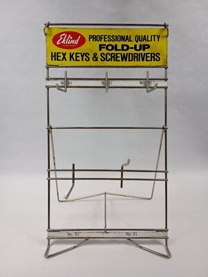 Vintage EKLIND Tools Fold-Up Hex Keys & Screwdrivers Store Display / Metal Sign