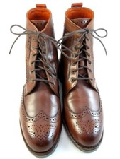NEW Allen Edmonds "DALTON" Leather Wingtip Dress Boots 6.5 E Dark Chili DIS(320N