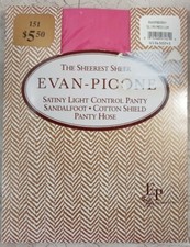 Evan Picone Pantyhose VTG 90s Slim Medium Raspberry Pink Sheerest Light Control