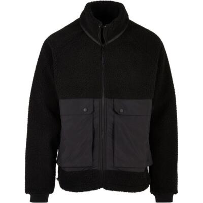 Sherpa Jacket Herrenjacke Urban Classics Short Raglan Ärmel Oversize Polyester 