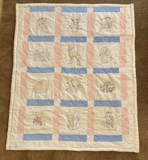 Handmade Baby Quilt Vintage Jack Jill Little Miss Muffet Little Jack Horner Etc