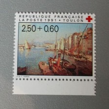 France 1991 2733 neuf luxe ** 2733a croix rouge provenant de carnet