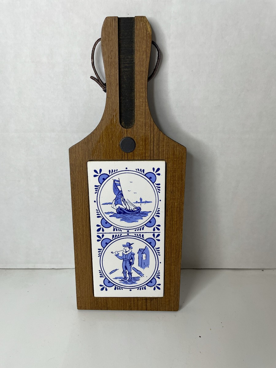 ヴィンテージ　壁掛け　木製　プレート Vintage Wood and Tile Wall Plaque Japan | eBay