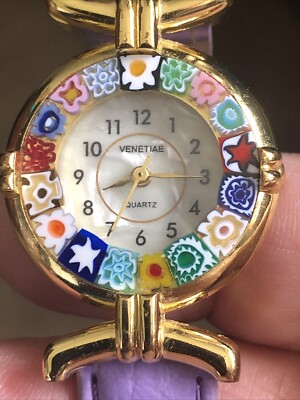 Venetiae Ladies Wristwatch Round Face NEW BATTERY