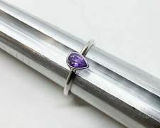 amethyst ring in sterling silver faceted gemstone