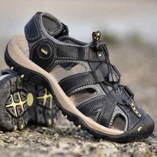 Men's Beach Shoes Soft Soled Leather Sandals Breathable Daily Casual Slippers