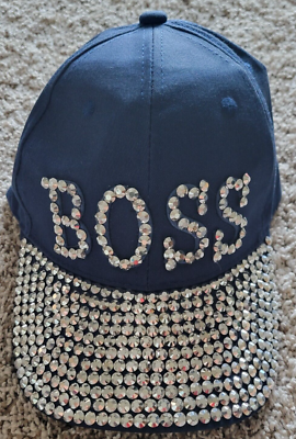 BOSS Bling Women Baseball Golf CAP Hat Navy Blue Rhinestone  display picture 2
