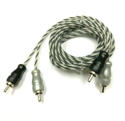 12 Ft Spiral Twisted Home Marine System Transparent RCA Interconnect Cable USA