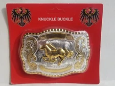 Stallion Running Embossed Belt Buckle