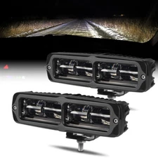 2X 6inch 6000K White LED Driving Work Lights Bar Spot Pods Fog Lamp Offroad SUV