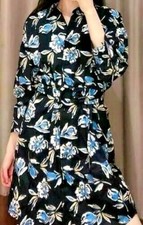 ZARA 100% COTTON BLACK FLORAL PRINT MINI DRESS SIZE S BNWT ZARA 2183/245
