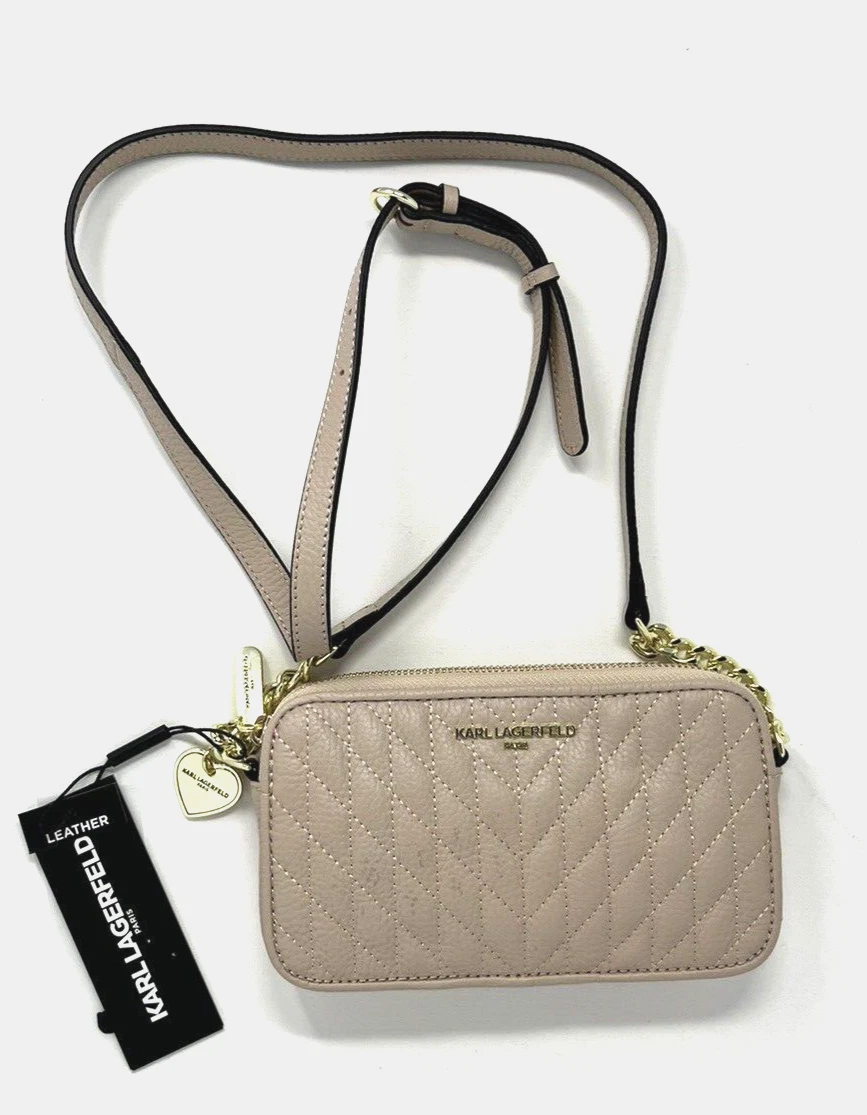 Karl Lagerfeld Karolina Quilted Leather Crossbody Bag Purse