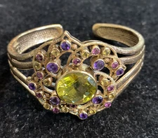 Nicky Butler RAJ Collection Limited Edition MultiGem 6 1/4" Cuff Bracelet Bronze