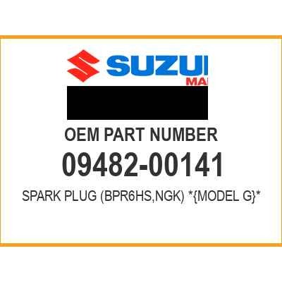 Suzuki SPARK PLUG BPR6 09482-00141 OEM NEW