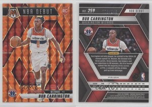 2024-25 Panini Mosaic NBA Debut Orange Prizm /249 Bub Carrington #259 Rookie RC