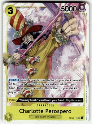 One Piece Charlotte Perospero (OP03-113/294) OP03 Pillars of Strength NM FOIL