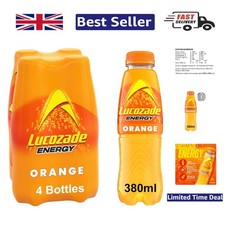 Boost Your Day with Energy Orange 380ml Bottles - Pack of 4 Refreshing Drinks