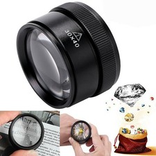 40X Jewelers Loupe Magnifier Light Jewelry Eye Loop Pocket Magnifying Glass Coin