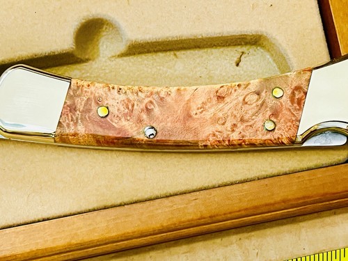 BUCK 110 BLACKMITH SHOP FOLDING HUNTER KNIFE LIMITED ED EXOTIC ELDERWOOD BURL - Picture 6 of 8
