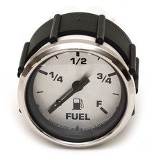 Faria Boat Fuel Gas Gauge GE0213A | 2 Inch Spun Silver 33-240 Ohms