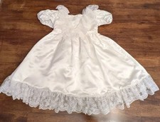 Gorgeous Satin  Lace White Flower Girl/First Communion Dress Ruffles Big Bow 3T