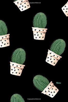 Cactus Black Graphic Design Notebook: College Ruled 6x9 Cool