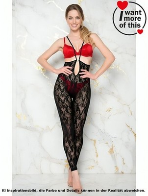 Wolford Monogram · Flower Net Tights Full-Body Catsuit Overall · Ganzkörper · M