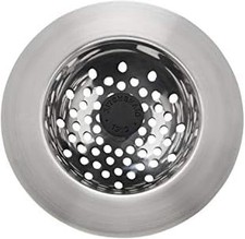 Stainless Steel Sink Strainer Black Center Post Removable