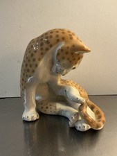 Beautiful Large Lomonosov USSR LEOPARD FIGURINE