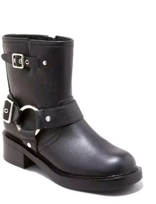 Universal Thread Women's Connor Biker Harness Black Buckle Ankle Boots New