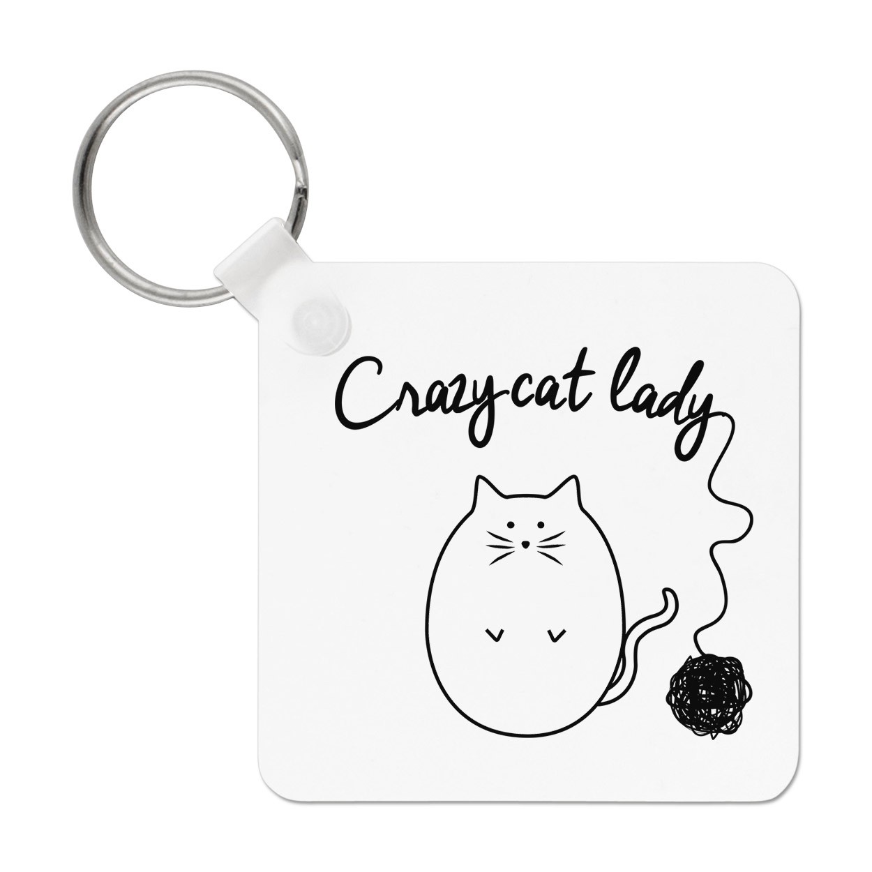 Ball Of Yarn Crazy Cat Lady Keyring Key Chain - Crazy Cat Lady Kitten Funny