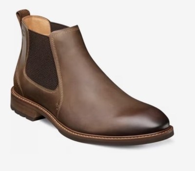 New Florsheim Men s 10 W Lodge Chalet Gore Boot Brown Leather Crazy Horse Suede
