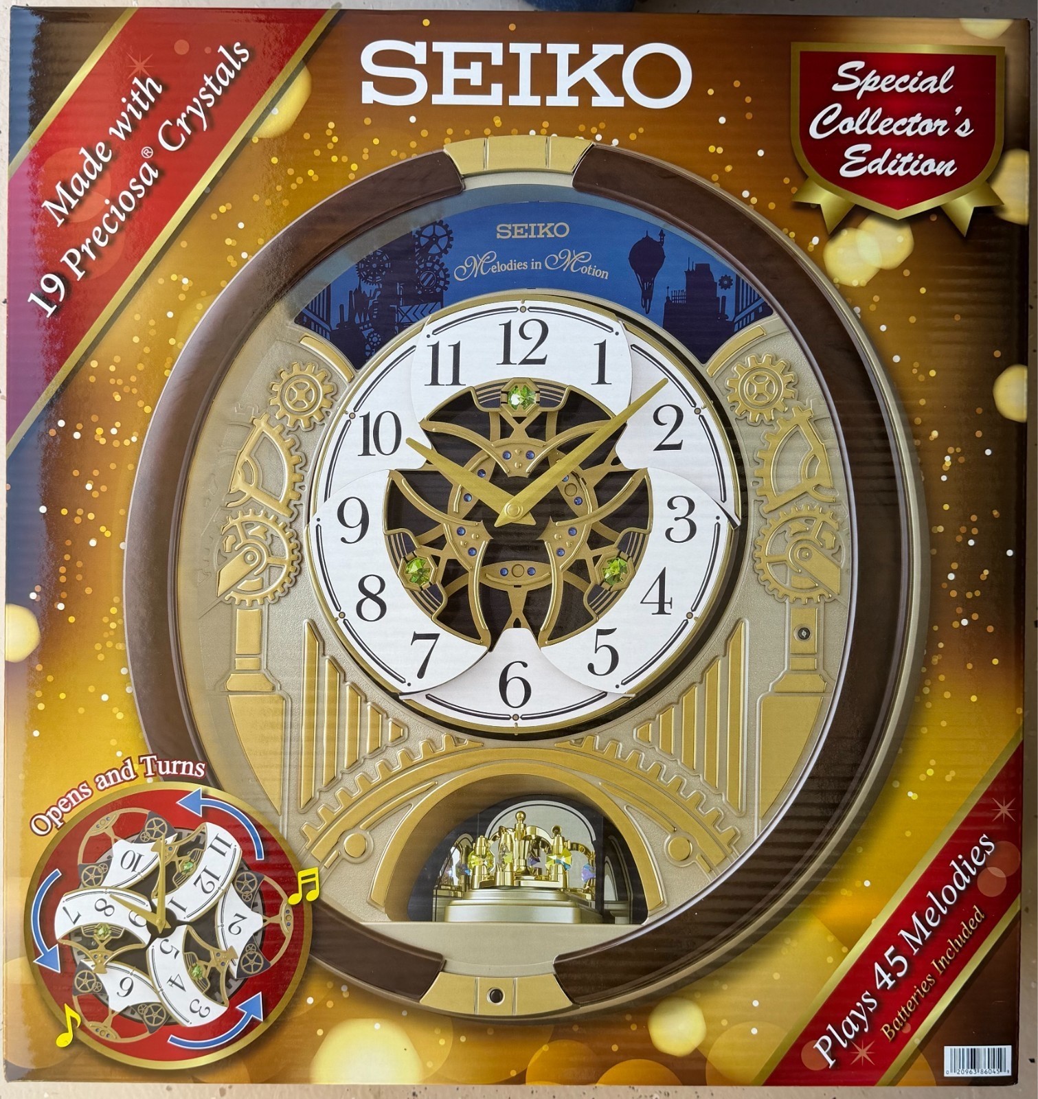 Seiko Melodies in Motion 2025 Limited Edition Golden Rhythm Musical Wall Clock