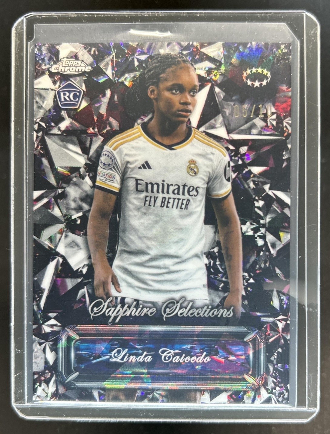 2023-24 Topps Chrome Sapphire Selections Linda Caicedo RC Black Refractor #/10