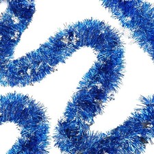 Blue Snowflake Tinsel Garland Winter Wonderland Decorations, Winter Metallic ...
