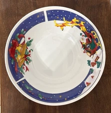 Housewares International Inc Christmas Starlight 9” Santa Serving Bowl