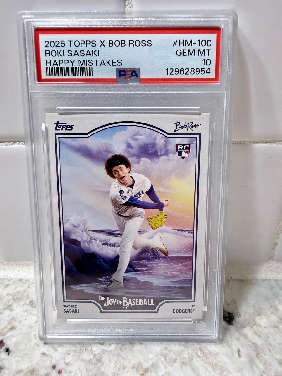 2025 Topps x Bob Ross ROKI SASAKI RC “Happy Mistakes” PSA 10 GEM 