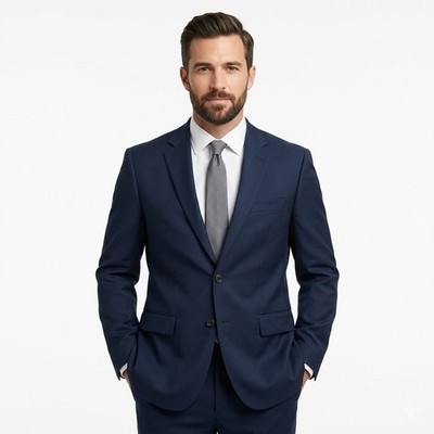 Haggar TRADEMARK Brand H26 Tailored Fit Blue Blazer Jacket Sz 40R