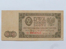 1948 POLAND NARODOWY BANK POLSKI DWA 2 ZLOTE PICK# 134 FINE MUST SEE!!
