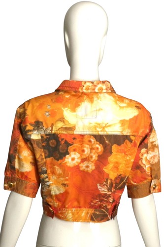 MOSCHINO JEANS - Giacca S/S in cotone floreale anni 90, taglia 10 - Foto 4 di 7