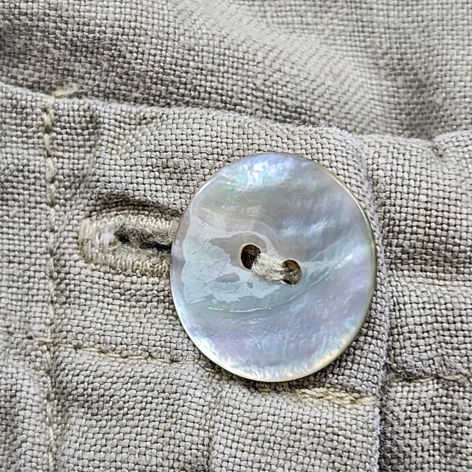 Vintage Russ Berens Pants Womens 8 Green Linen High Rise Capri Crop Lagenlook - Image 2 of 4