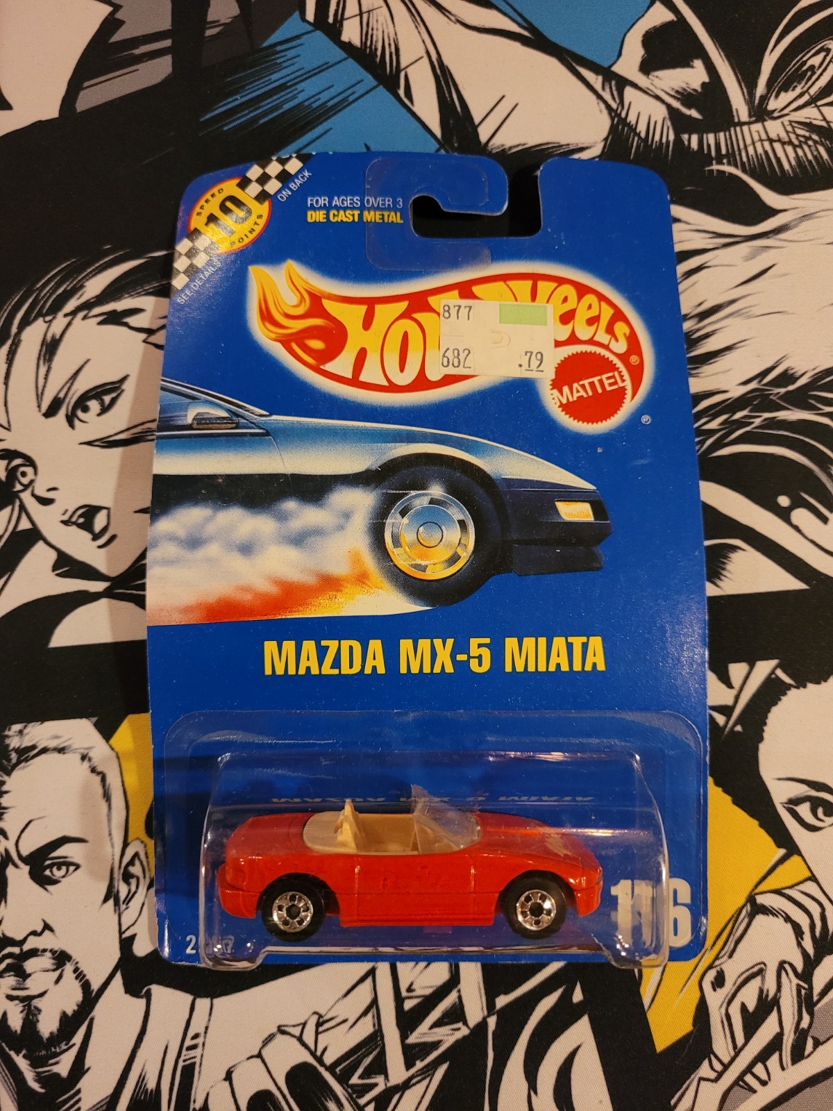 Hot Wheels Mazda MX-5 Miata MOC No. 116 Red 1990 - Sealed On Card