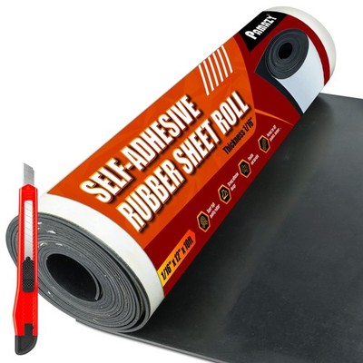 Neoprene Rubber Sheet Roll 1/16 Thick x 12 Wide x 10 Ft Long Adhesive Backing
