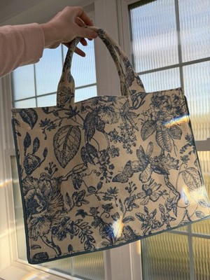 Isabella s Blossom Blue Floral Book Tote Bag Chic Botanical Tote