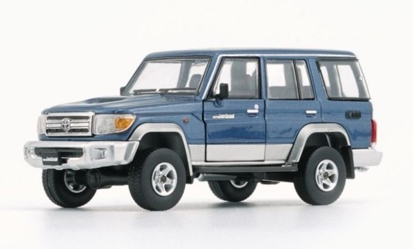 BM Creations Toyota Land Cruiser LC76 Blau RHD MaßStab 1:64 3 Zoll Diecast-image